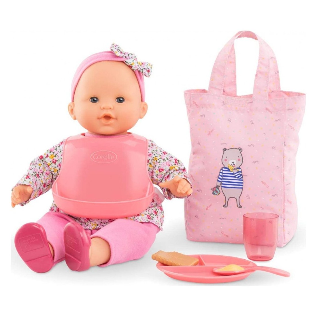 Porte bébé pour poupée Corolle 2005 bleu marine et rose en très