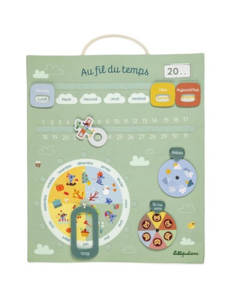 Calendrier Au fil du temps vert - Jeu éducatif - Lilliputiens