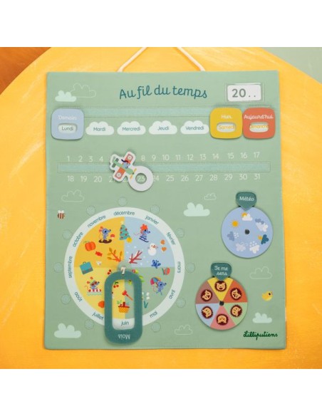 Calendrier Au fil du temps vert - Jeu éducatif - Lilliputiens