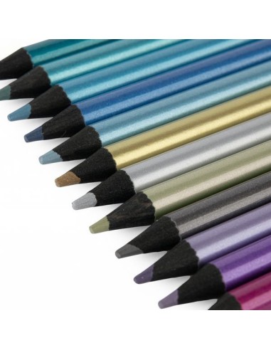 12 crayons de couleur métallisés Les comètes filantes - Moulin Roty 12 crayons de couleur métallisés Les comètes filantes - Moulin Roty