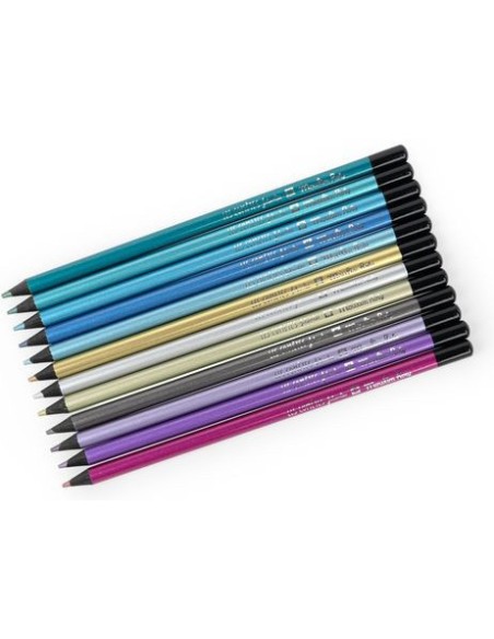 12 crayons de couleur métallisés Les comètes filantes - Moulin Roty