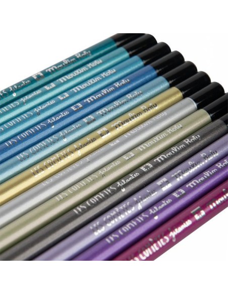 12 crayons de couleur métallisés Les comètes filantes - Moulin Roty