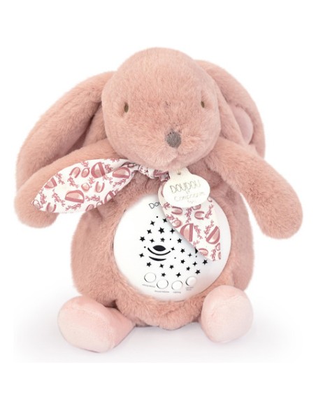 Veilleuse Lapin Musical rose Chansons Douces Projection mur - Endormissement Bébé - Doudou Et Compagnie