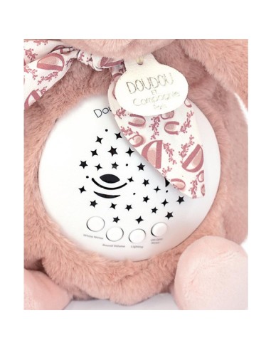 Veilleuse Lapin Musical rose Chansons Douces Projection mur - Endormissement Bébé - Doudou Et Compagnie