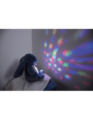 Veilleuse Lapin Musicale Projection Bleu - Doudou Et Compagnie