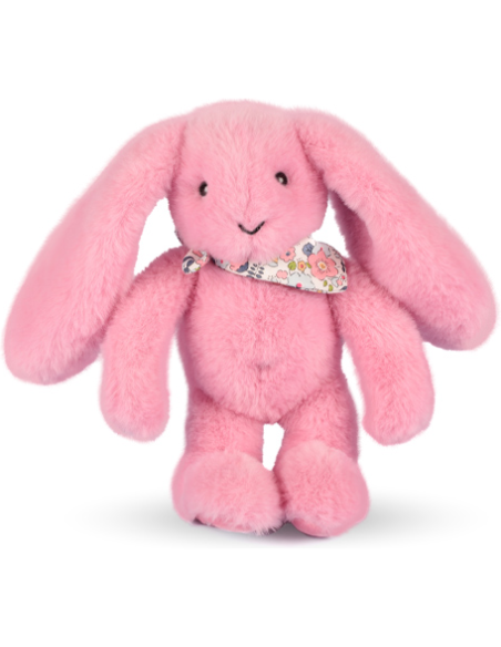 Lapin Fleurette : Peluche Lapin rose 25 cm - Doudou et Compagnie