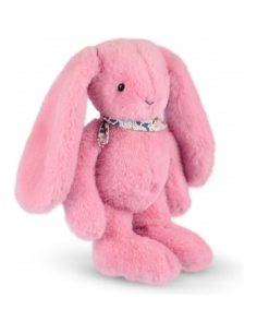 Peluche Lapin Rose 35 cm : Lapin Fleurette - Doudou et Compagnie