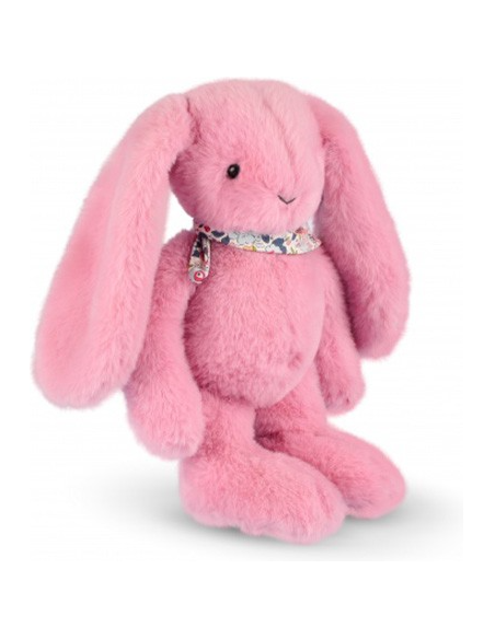 Peluche Lapin Rose 35 cm : Lapin Fleurette - Doudou et Compagnie