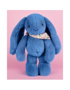 Peluche Lapin Bleu 35 cm : Lapin Fleurette - Doudou et Compagnie 2