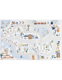 Tapis avec circuit Vallée blanche Cross Roads - Janod