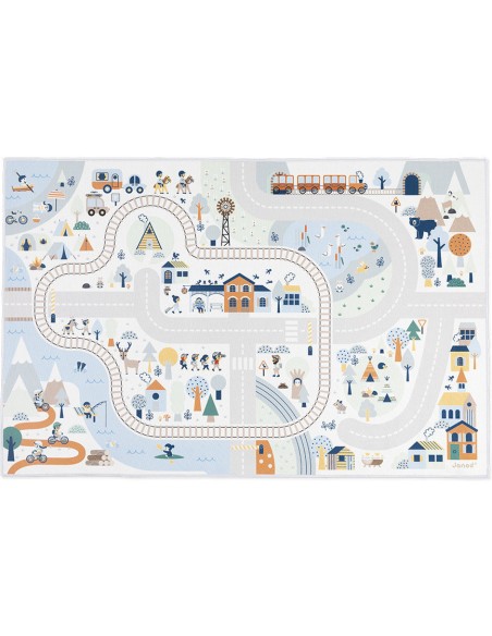 Tapis avec circuit Vallée blanche Cross Roads - Janod
