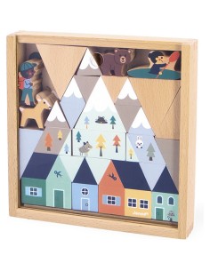 Set cubes en bois - Vallée blanche - Janod