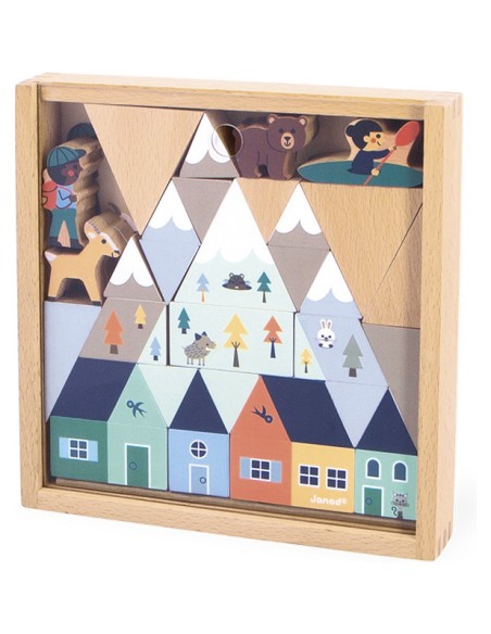 Set cubes en bois - Vallée blanche - Janod
