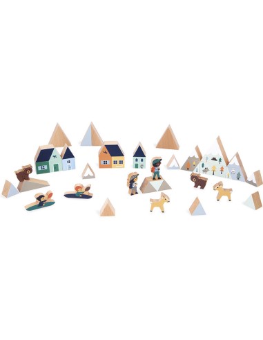 Set cubes en bois - Vallée blanche - Janod