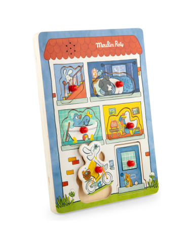 Puzzle sonore en bois Puce & Pilou - Moulin Roty