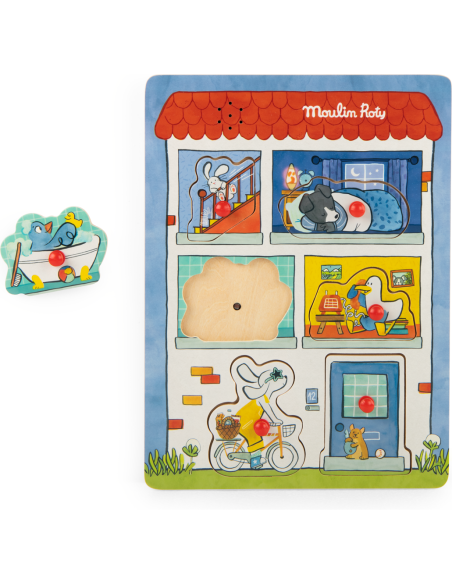 Puzzle sonore en bois Puce & Pilou - Moulin Roty