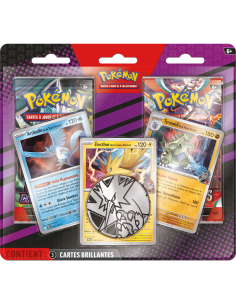 Pack 2 boosters + 3 cartes brillantes Méga Evolution Pokémon