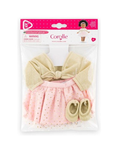 Ensemble cours de danse rose et or pour poupée 36 cm - Corolle