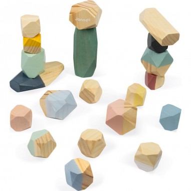 Pierres en bois Janod - Jeu de contruction Sweet Cocoon