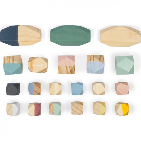 Pierres en bois Janod - Jeu de contruction Sweet Cocoon