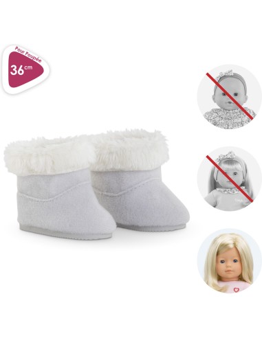 Vêtements pour poupée ma 36 cm : bottes fourrées grises - Corolle
