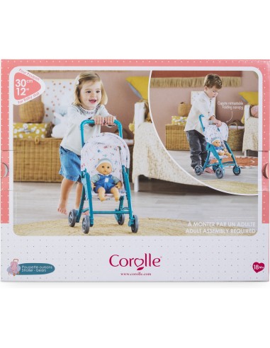 Poussette pour poupon 30 cm : poussette oursons - Corolle