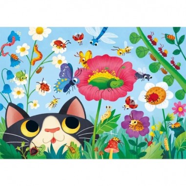 Puzzle 2x60 pièces - Chat, Insectes - Clementoni