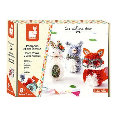 Kit créatif "Pompons 3 Petits Animaux"