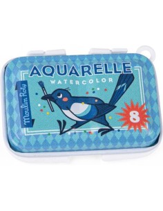 Mini palette aquarelle bleue - Papeterie enfant - Moulin Roty 2