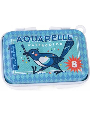 Mini palette aquarelle bleue - Papeterie enfant - Moulin Roty