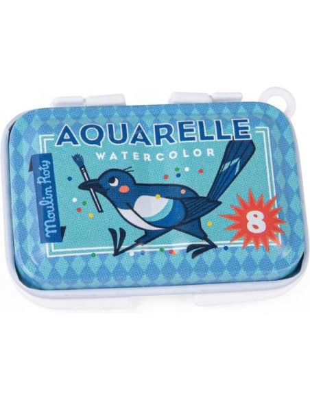 Mini palette aquarelle bleue - Papeterie enfant - Moulin Roty