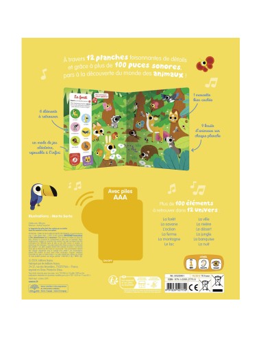 Livre Cherche et trouve des tout-petits sonore : Les animaux - Auzou