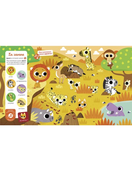 Livre Cherche et trouve des tout-petits sonore : Les animaux - Auzou