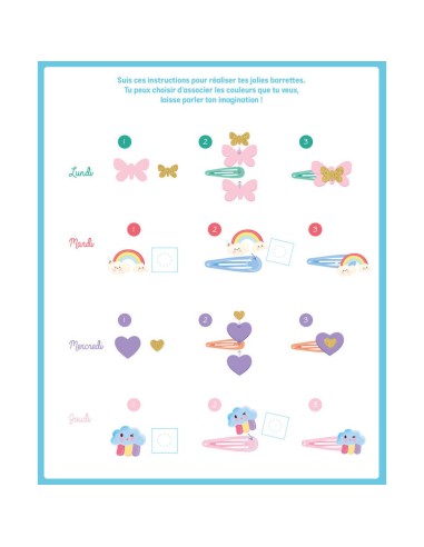 Mon Semainier De Barrettes - 7 Barrettes A Creer - Auzou