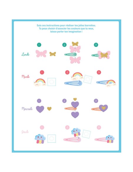 Mon Semainier De Barrettes - 7 Barrettes A Creer - Auzou
