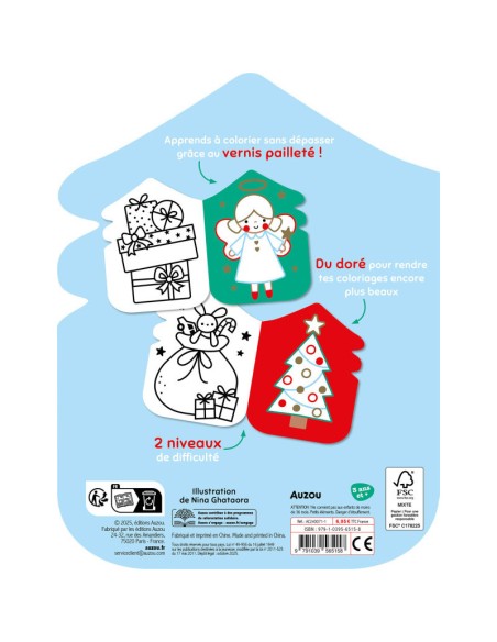 Je Colorie Sans Depasser - Noel - Avec Du Dore ! - Auzou