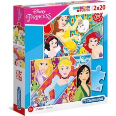 Puzzle 2x 20 pièces - Princesses Disney - Clementoni