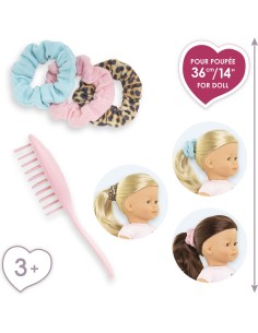Coffret pour ma poupée 36 cm : brosse & 3 chouchous - Corolle