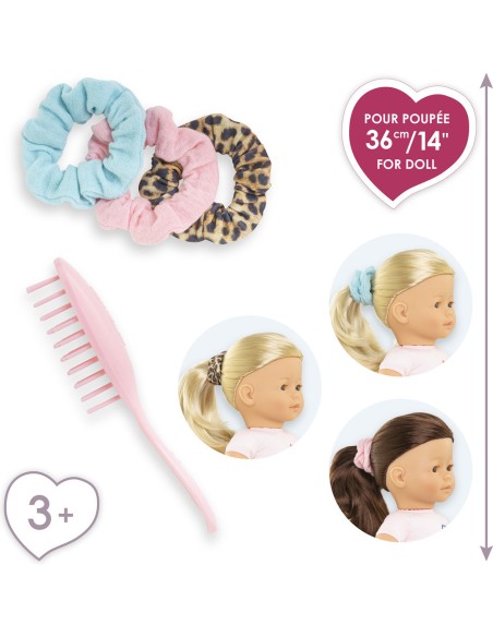 Coffret pour ma poupée 36 cm : brosse & 3 chouchous - Corolle