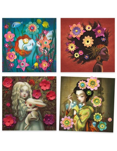 Tableaux en 3D Rock'n'Roses - Djeco