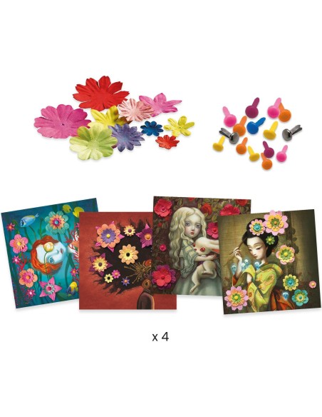 Tableaux en 3D Rock'n'Roses - Djeco