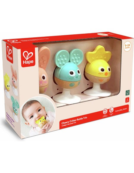 3 hochets à ventouse Animaux - Hape