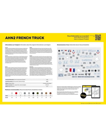 Maquette Véhicule Militaire : AHN2 - Camion Français - Heller 30324