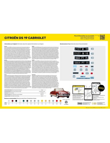 Maquette voiture : Ds 19 cabriolet - Heller 80796
