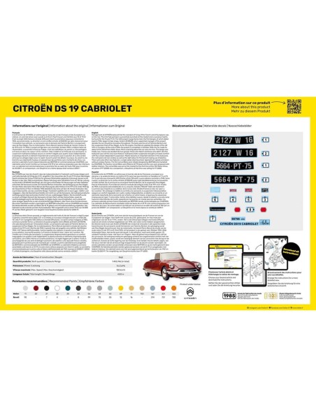 Maquette voiture : Ds 19 cabriolet - Heller 80796