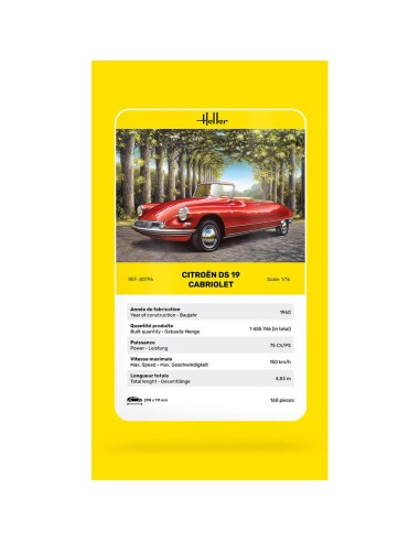 Maquette voiture : Ds 19 cabriolet - Heller 80796
