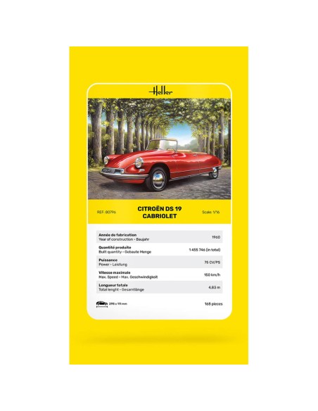 Maquette voiture : Ds 19 cabriolet - Heller 80796
