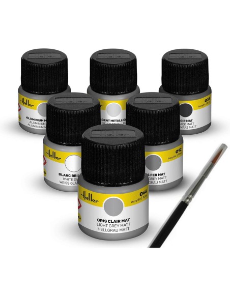 Set de peinture Avions civils - Acrylique, 6 x 12 ml - Heller 9401