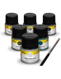 Set de peinture Militaire - Acrylique, 6 x 12 ml - Heller 9400