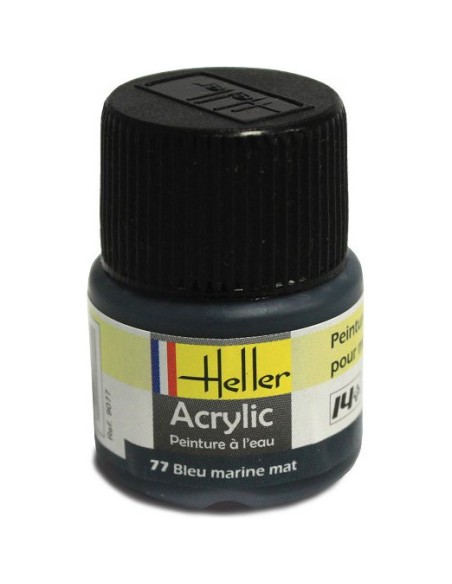 Peinture à maquette acrylique Bleu Marine Mat acrylique 12ml - Heller 9077